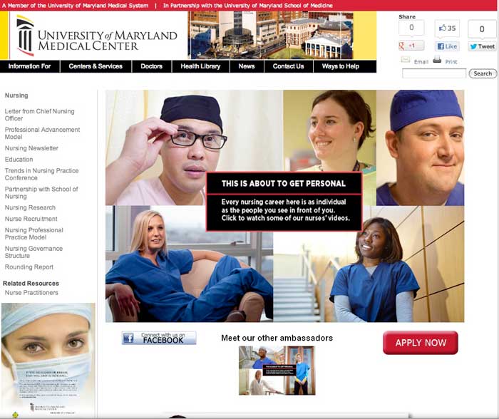 UMMC Nurse Recruitment Landing Page
